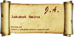 Jakubek Amina névjegykártya